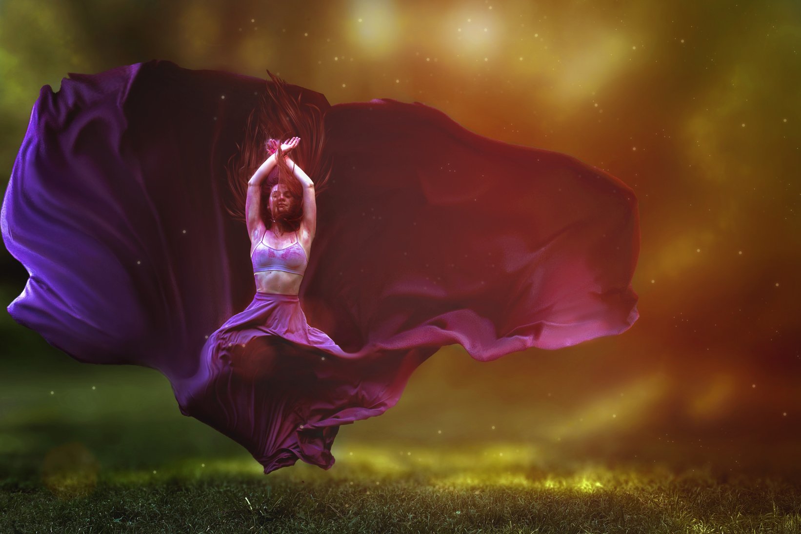 Woman Dancing Outdoors